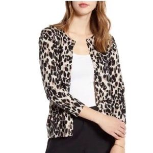 1901 Leopard Print Cotton Blend Cardigan, size X-Large